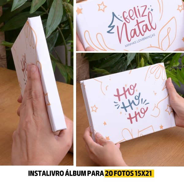 Instalivro 15x21 Álbum Autocolante 20 fotos NATAL LEMBRANÇAS Feliz Foto Família Ho Ho Ho Ceia - Image 2