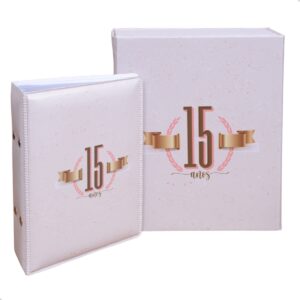 Estojo Imantado com Álbum p/ 120 fotos 10x15 15 ANOS Debutante Festa Aniversário