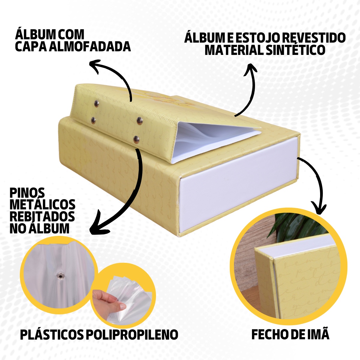 Estojo Imantado com Álbum p/ 120 fotos 10x15 PRIMEIRA EUCARISTIA Comunhão Cálice Hóstia - Imagem 9
