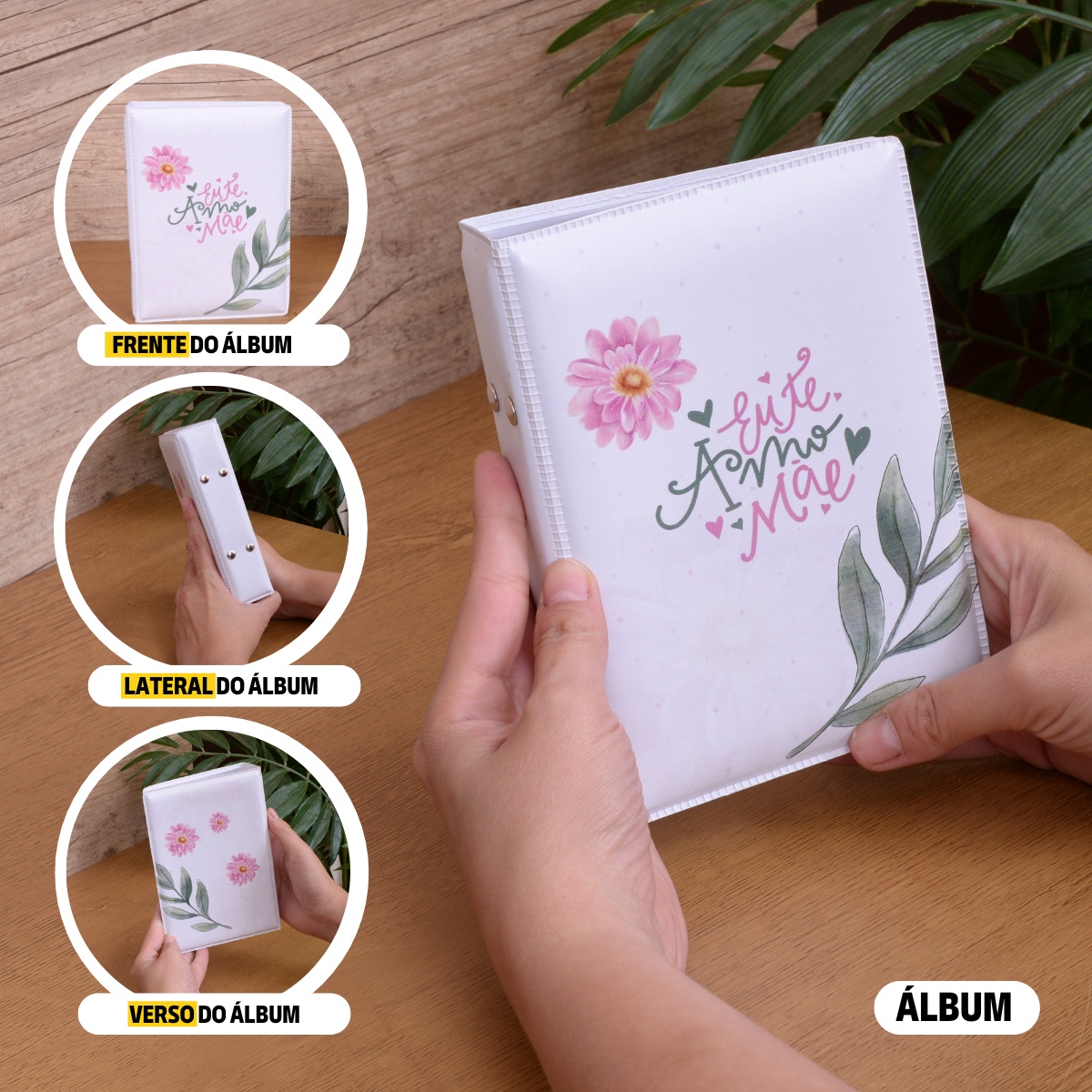 Álbum fotográfico EU TE AMO MÃE 100 fotos 10x15 Memórias Mãe Presente Família Amor - Imagem 2