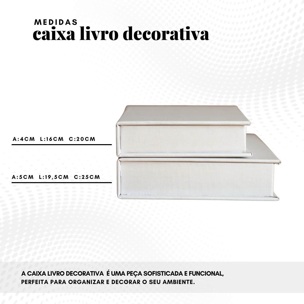 Kit 2 Caixa Livro Falso MDF DUNY PRATA Decorativa Porta Objeto Elegante - Imagem 8