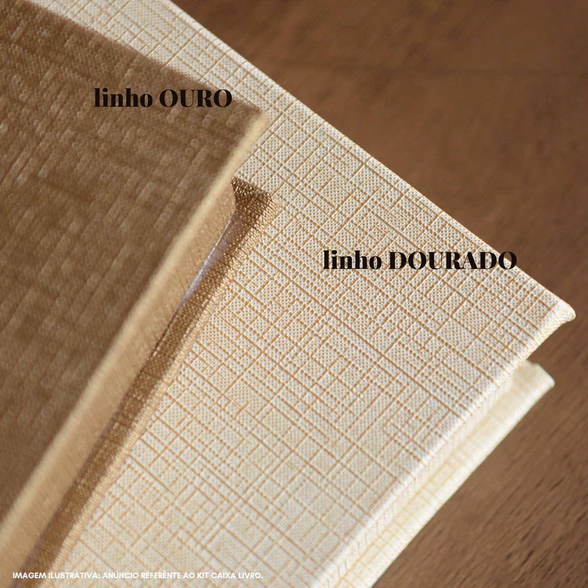 Kit 2 Caixa Livro Falso MDF LINHO OURO e LINHO DOURADO Decorativa Porta Objeto Elegante - Imagem 8