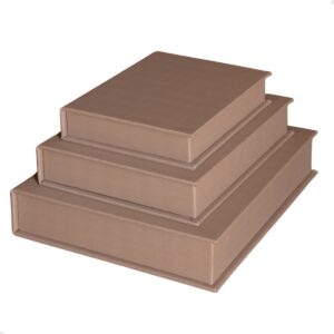 Kit 3 Caixa Livro Falso MDF DUNY CAPUCINO Marrom Decorativa Porta Objeto Elegante