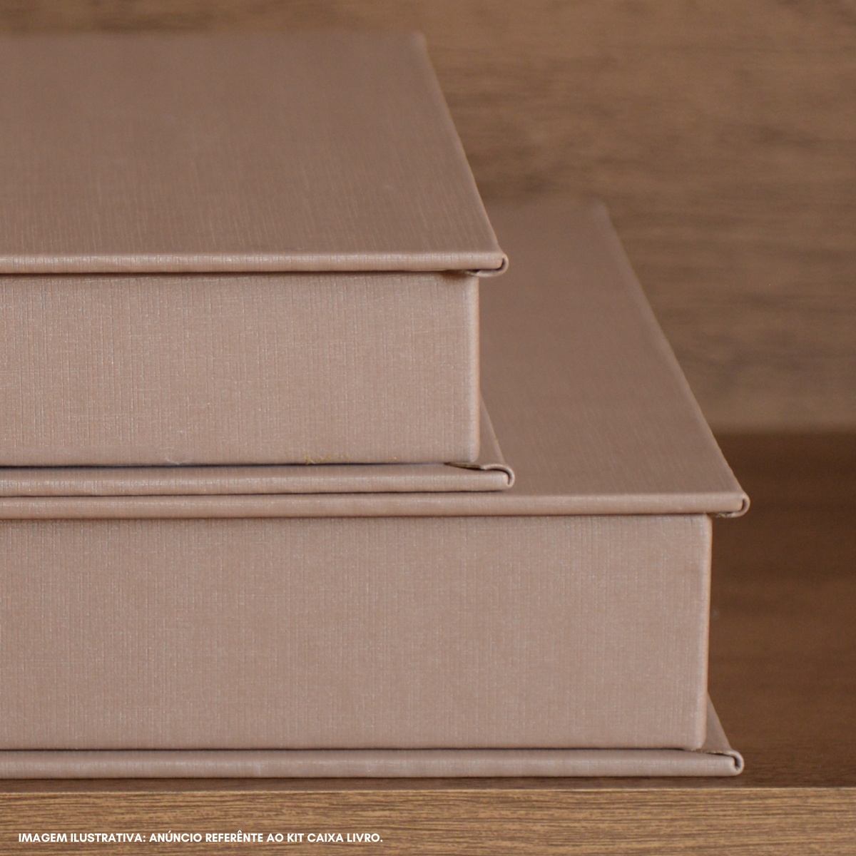 Kit 2 Caixa Livro Falso MDF DUNY CAPUCINO Marrom Decorativa Porta Objeto Elegante - Imagem 5