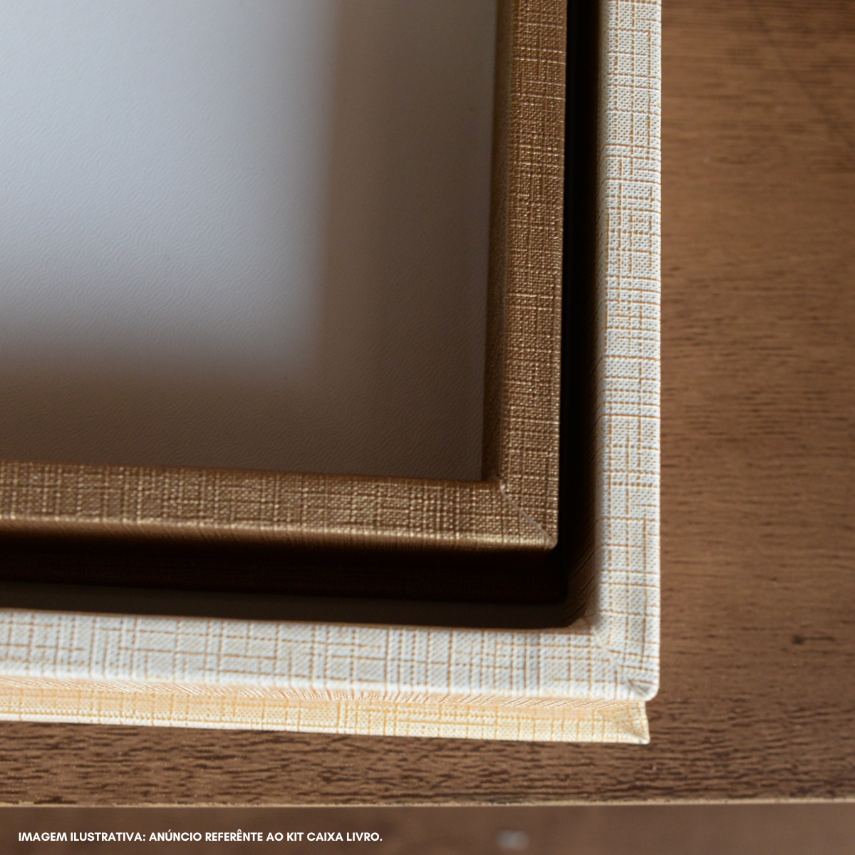 Kit 2 Caixa Livro Falso MDF LINHO OURO e LINHO DOURADO Decorativa Porta Objeto Elegante - Imagem 7