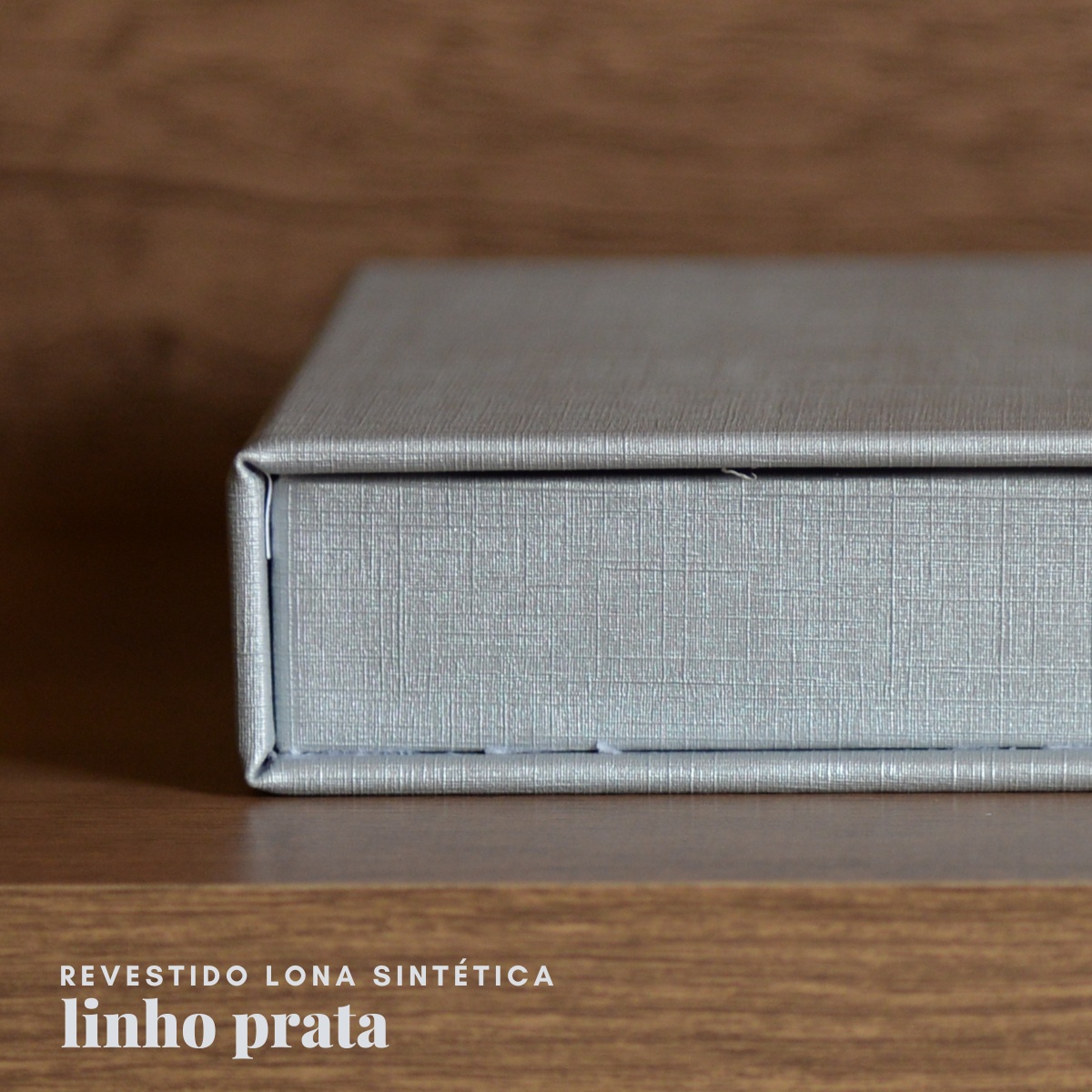 Livro Fake Caixa Decorativa Pequena LINHO PRATA - P - Imagem 9