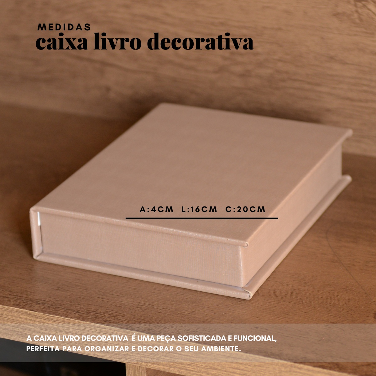Livro Fake Caixa Decorativa Pequena DUNY CAPUCCINO - P - Imagem 5
