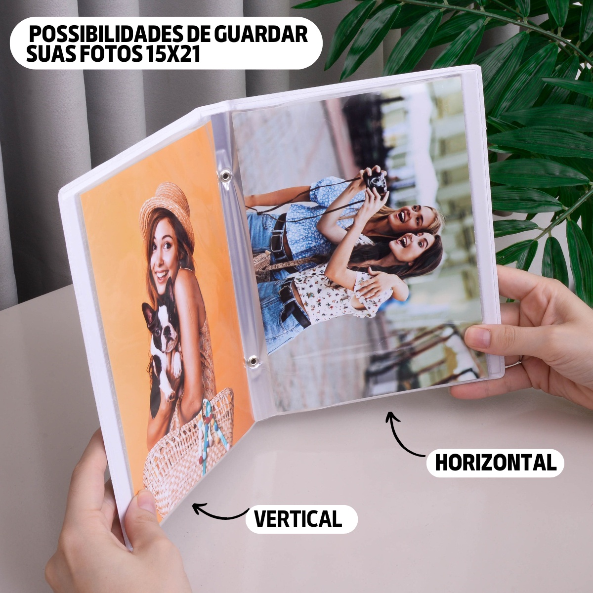 Álbum fotográfico Personalizado com Nome para 60 Fotos 15x21 TAG Acrilico Dourado - Imagem 7