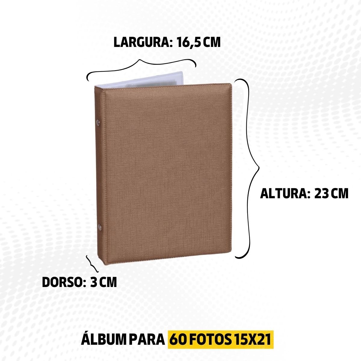 Álbum fotográfico Personalizado com Nome para 60 Fotos 15x21 TAG Acrilico Dourado - Imagem 9