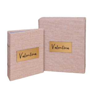 Estojo Personalizado com Nome e Álbum Fotográfico 120 Fotos 10x15 TAG Acrilico Dourado