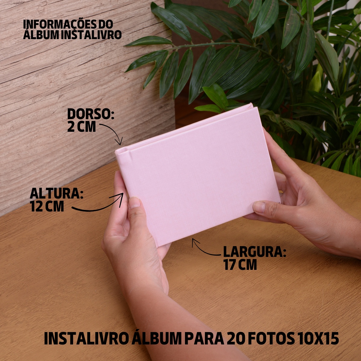 Instalivro 10x15 Álbum Autocolante 20 fotos COURINO DUNA ROSA BEBÊ Liso Delicado Newborn - Imagem 7