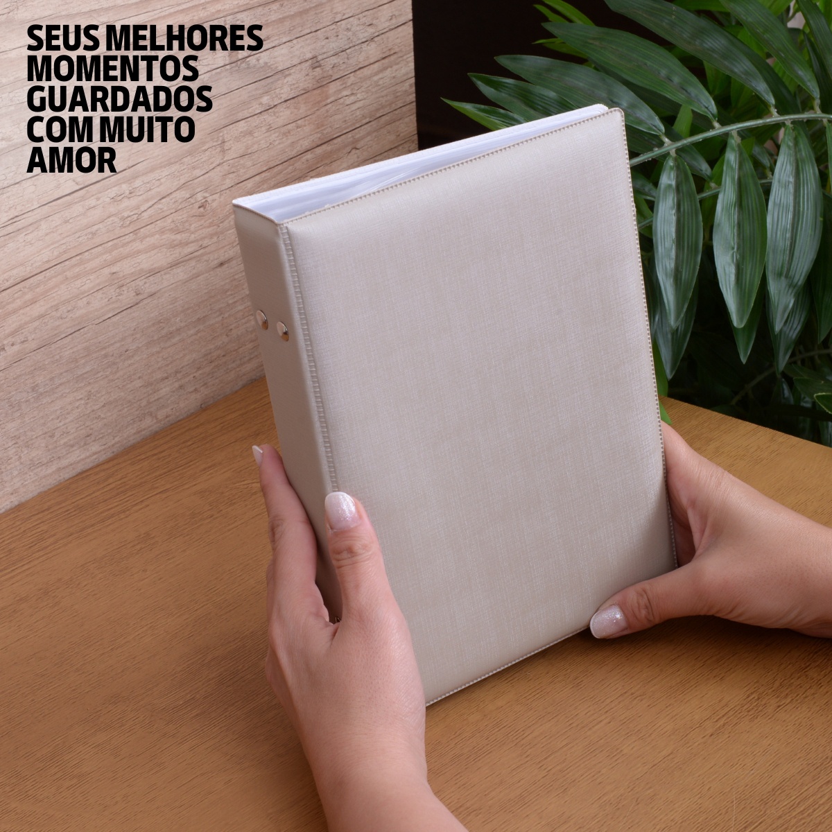 Álbum Fotográfico 160 Fotos 15x21 DUNY BEGE Liso Casal Adulto Bodas - Imagem 3