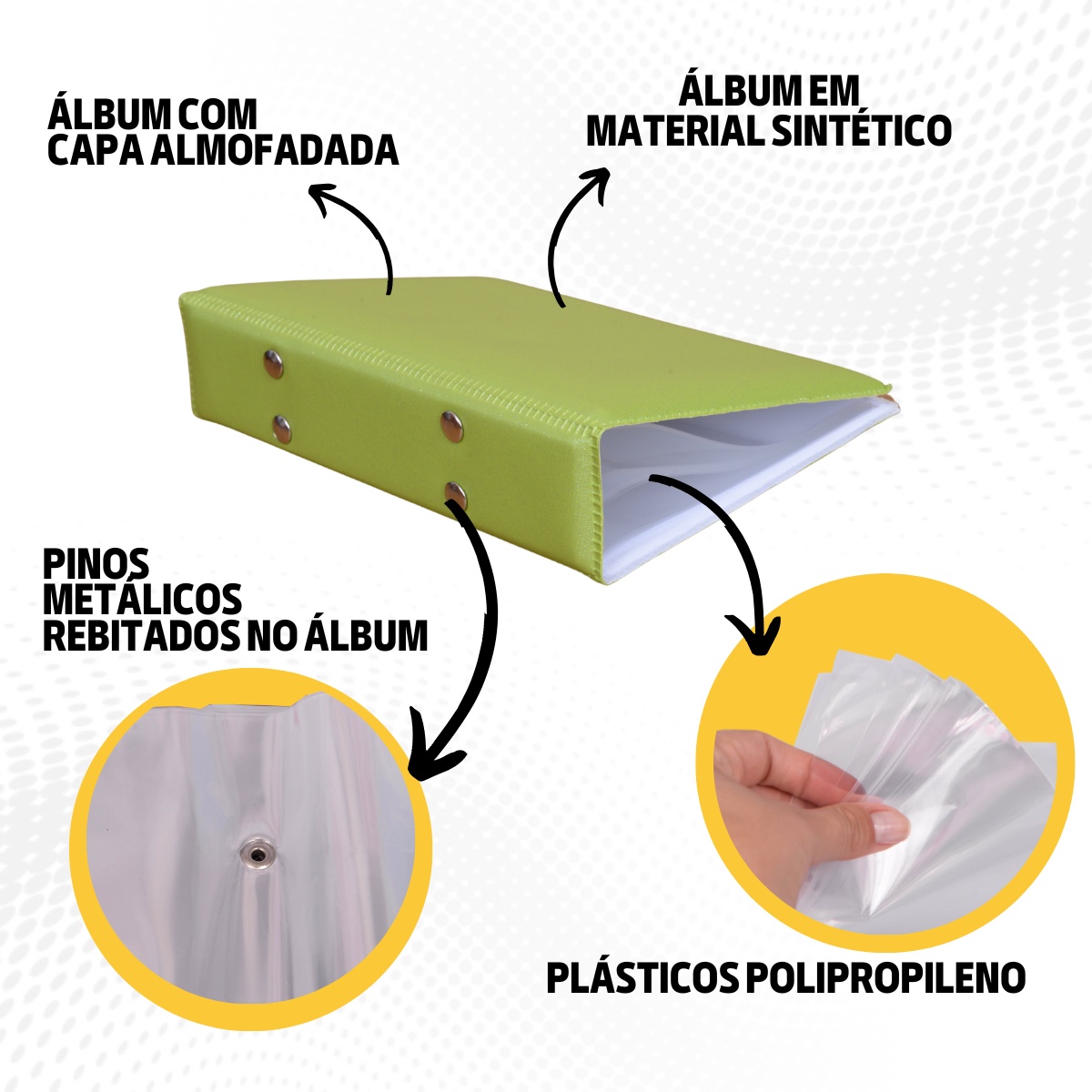 Álbum fotográfico CETIM VERDE 100 fotos 10x15 Liso Bebê Infantil Adulto - Imagem 7