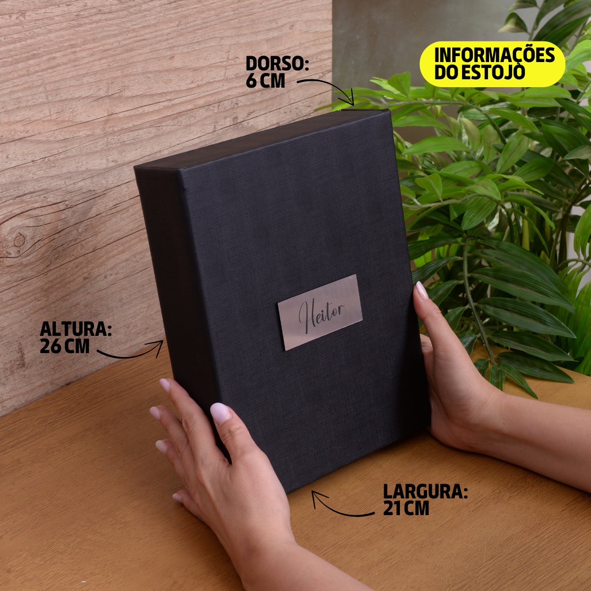 Estojo 15x21 Personalizado com Nome e Álbum Fotográfico 100 Fotos TAG Acrilico Prata - Imagem 8