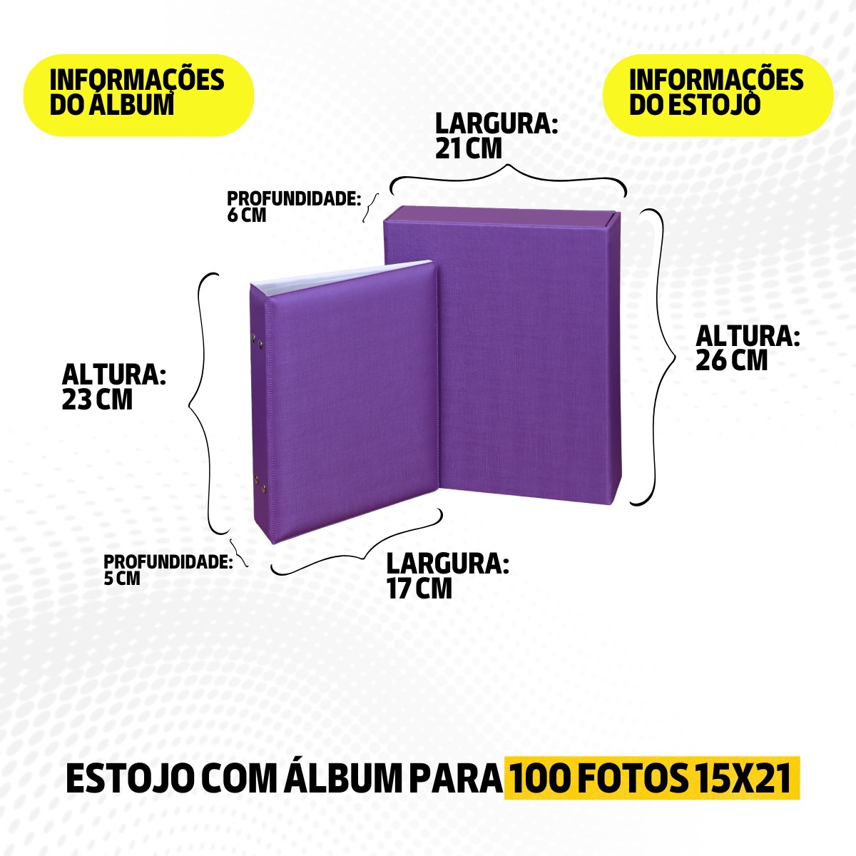 Estojo Imantado com Álbum para 100 Fotos 15x21 - DUNY ROXO Bebê Rosa Infantil Luxo Premium Reforçado - Imagem 8