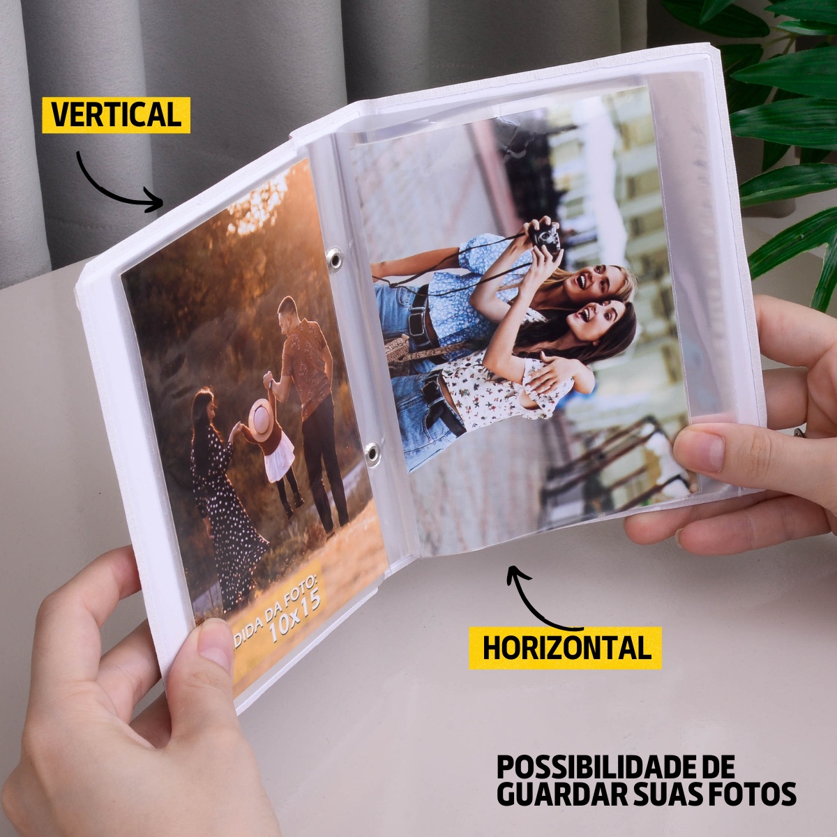 Álbum fotográfico CETIM VERDE 100 fotos 10x15 Liso Bebê Infantil Adulto - Imagem 3
