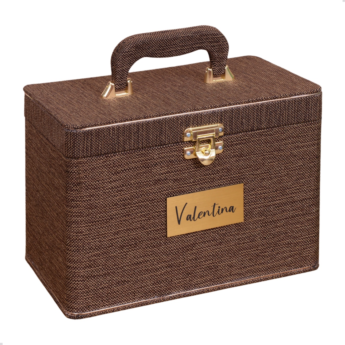 Maleta Box 15x21 Personalizada c/ Nome 240 fotos Álbum Fotográfico Tag Dourada - Imagem 6