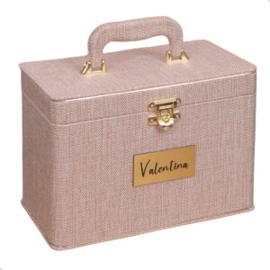 Maleta Box 15x21 Personalizada c/ Nome 240 fotos Álbum Fotográfico Tag Dourada