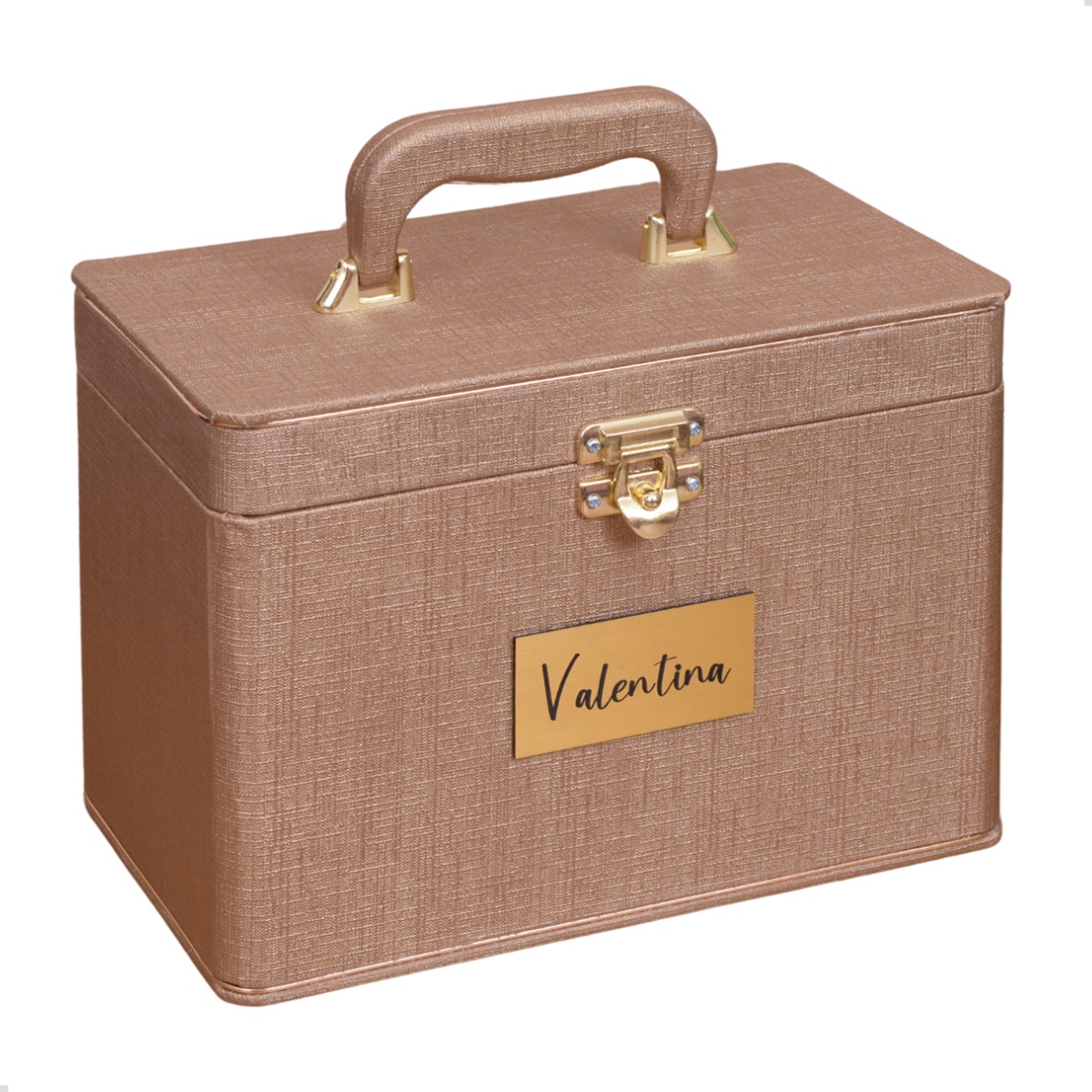 Maleta Box 15x21 Personalizada c/ Nome 240 fotos Álbum Fotográfico Tag Dourada - Imagem 8