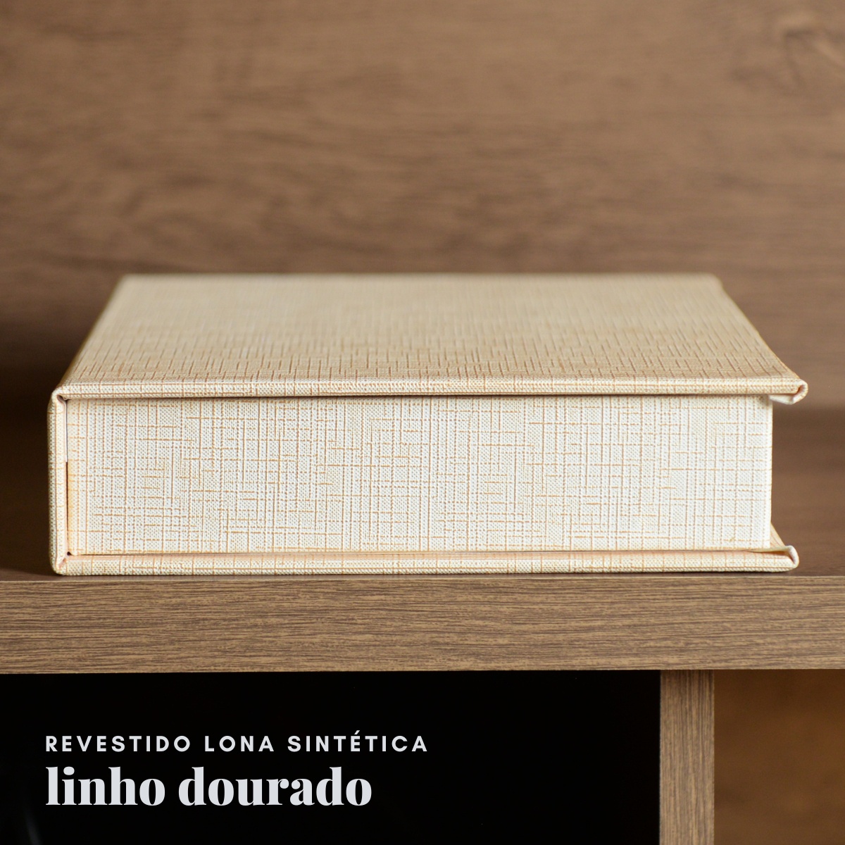 Livro Fake Caixa Decorativa Média LINHO DOURADO - M - Imagem 6