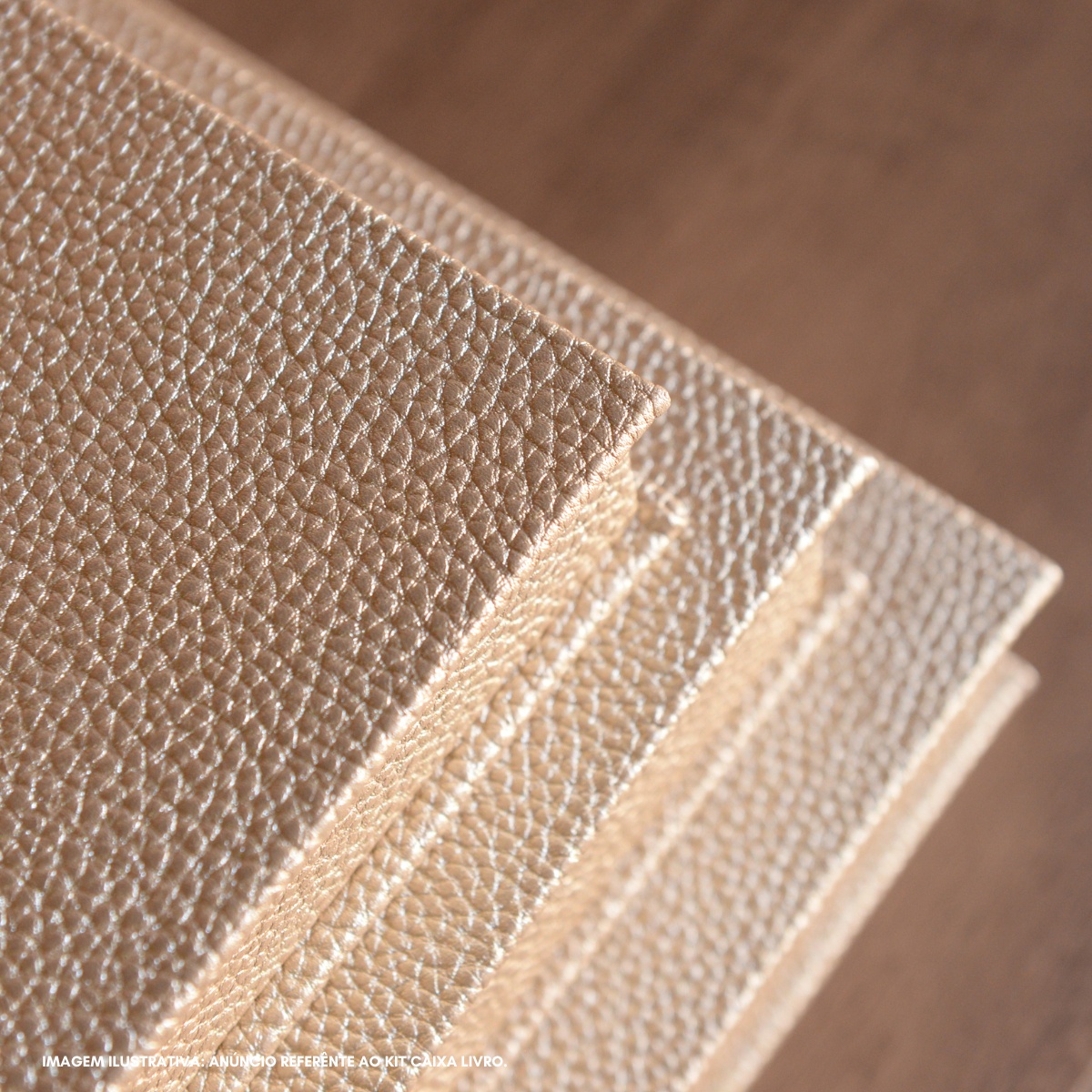 Kit 3 Caixa Livro Falso MDF ECLIPSE OURO Dourado Decorativa Porta Objeto Elegante - Imagem 4