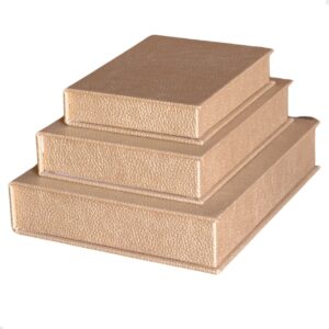 Kit 3 Caixa Livro Falso MDF ECLIPSE OURO Dourado Decorativa Porta Objeto Elegante