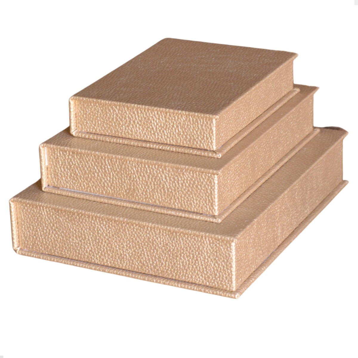 Kit 3 Caixa Livro Falso MDF ECLIPSE OURO Dourado Decorativa Porta Objeto Elegante
