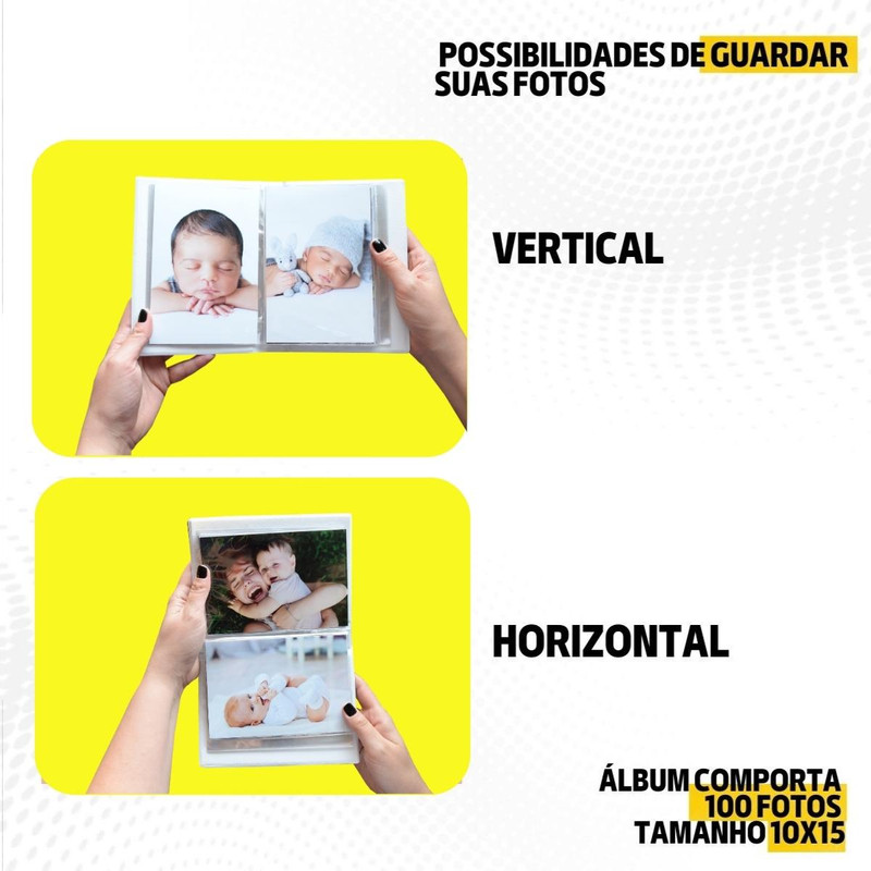 Álbum fotográfico CHUVA DE AMOR ROSA 100 fotos 10x15 Bebê Infantil Rosa Nuvem - Imagem 5