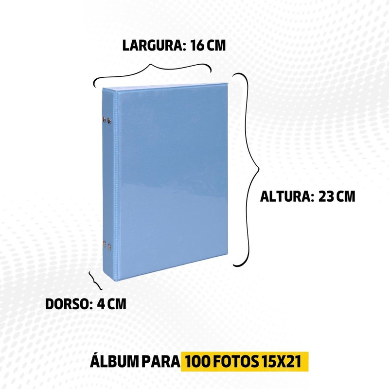 Álbum fotográfico para 100 fotos 15x21 cristal LINHO AZUL Bebê Infantil foto na capa - Imagem 3