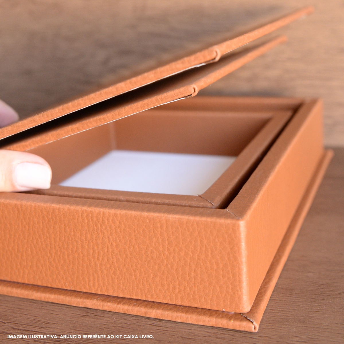 Kit 2 Caixa Livro Falso MDF DOLARO CARAMELO Marrom Decorativa Porta Objeto Elegante - Imagem 3