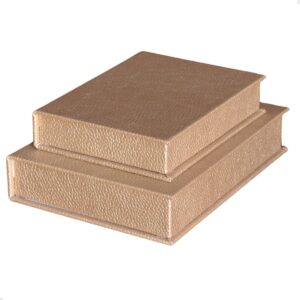 Kit 2 Caixa Livro Falso MDF ECLIPSE OURO Dourado Decorativa Porta Objeto Elegante
