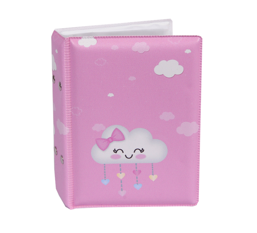 Álbum fotográfico CHUVA DE AMOR ROSA 100 fotos 10x15 Bebê Infantil Rosa Nuvem