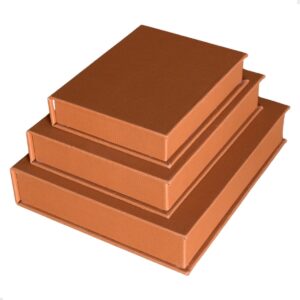 Kit 3 Caixa Livro Falso MDF DOLARO CARAMELO Marrom Decorativa Porta Objeto Elegante