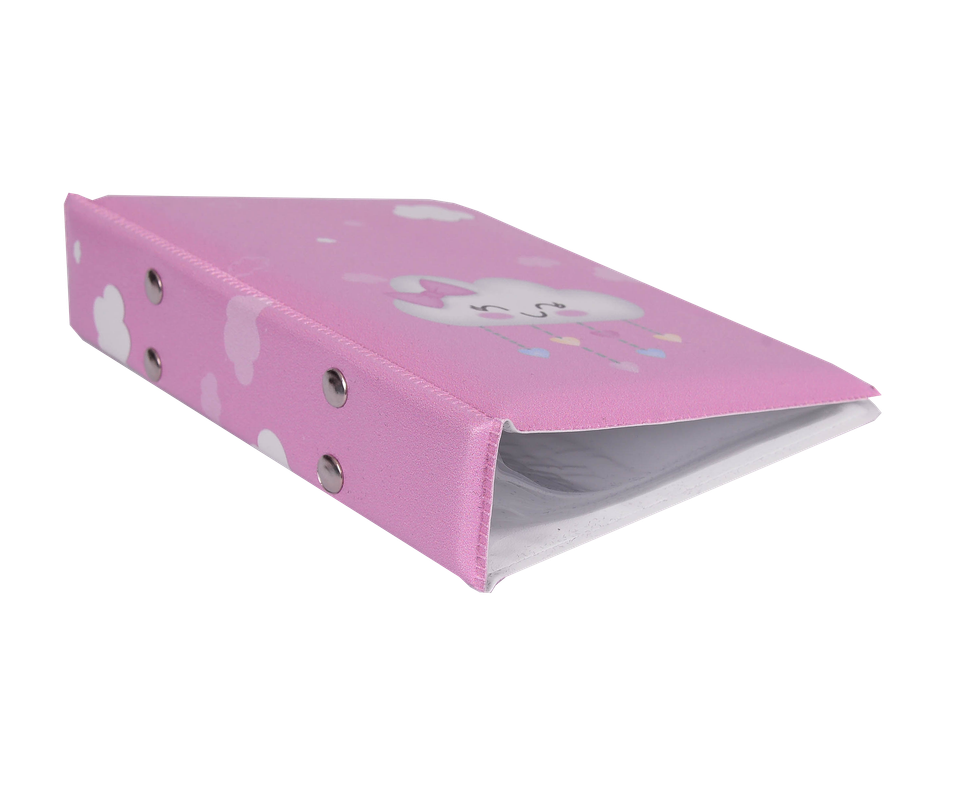 Álbum fotográfico CHUVA DE AMOR ROSA 100 fotos 10x15 Bebê Infantil Rosa Nuvem - Imagem 3