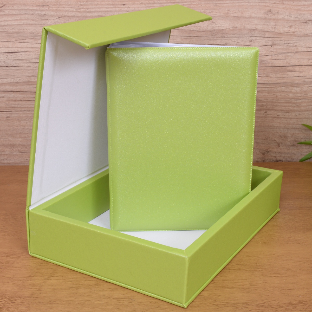 Estojo Imantado com Álbum para 100 Fotos 15x21 - CETIM VERDE Bebê Infantil MDF Reforçado - Imagem 9
