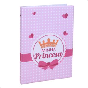 Álbum Fotográfico 48 fotos 20x30 MINHA PRINCESA Bebê Menina Rosa Newborn Coroa
