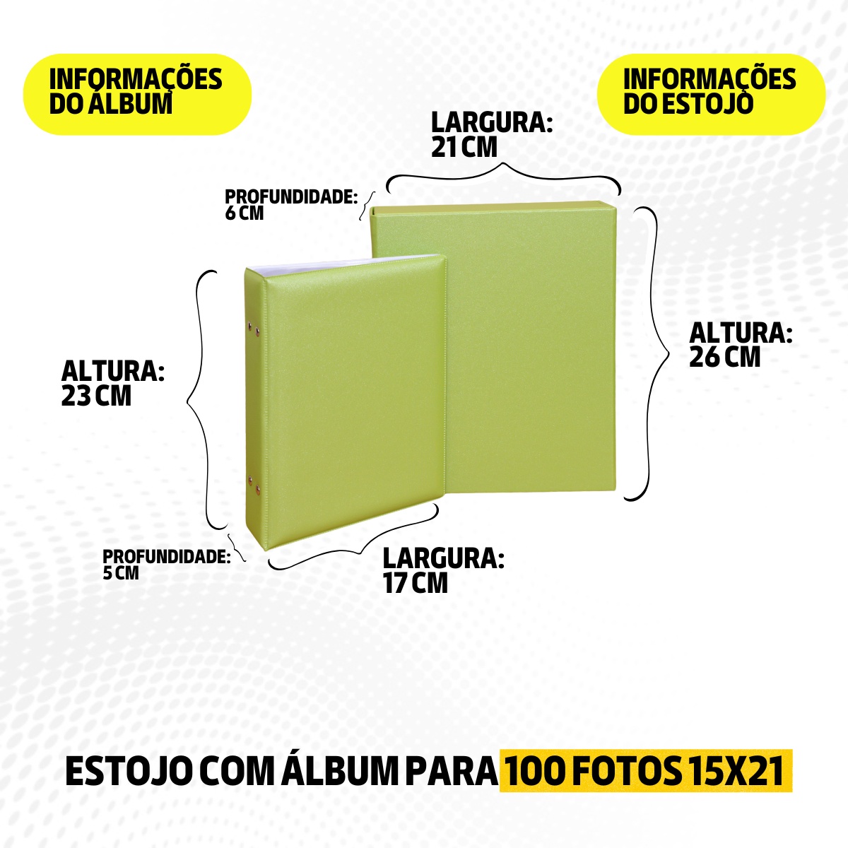 Estojo Imantado com Álbum para 100 Fotos 15x21 - CETIM VERDE Bebê Infantil MDF Reforçado - Imagem 7